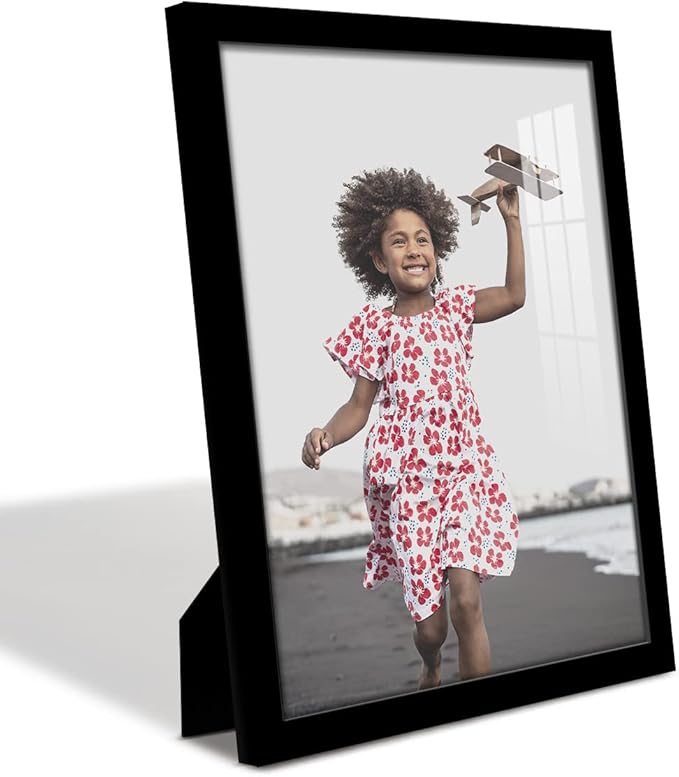 Renditions Gallery 11x14 inch Picture Frame High-end Modern Style, Made of Solid Wood and High Definition Glass Ready for Wall and Tabletop Photo Display, Black Frame