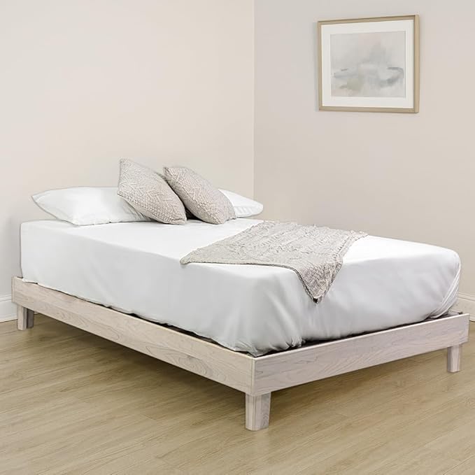 Solid Hardwood Platform Bed Frame with Slats, Quality Crafted in Pennsylvania, USA from Poplar by Mennonite Artisans, No Box Spring Needed, Easy Assembly