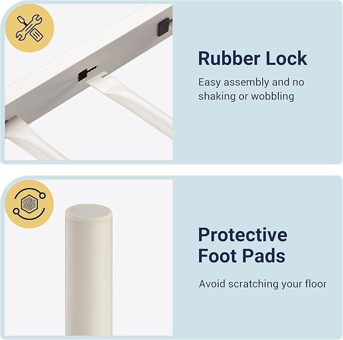 Allewie 14 Inch Twin Size Metal Platform Bed Frame with Headboard and Footboard, Underbed Storage, Strong Metal Slats Support, Mattress Foundation, No Box Spring Needed, Easy Assembly, White