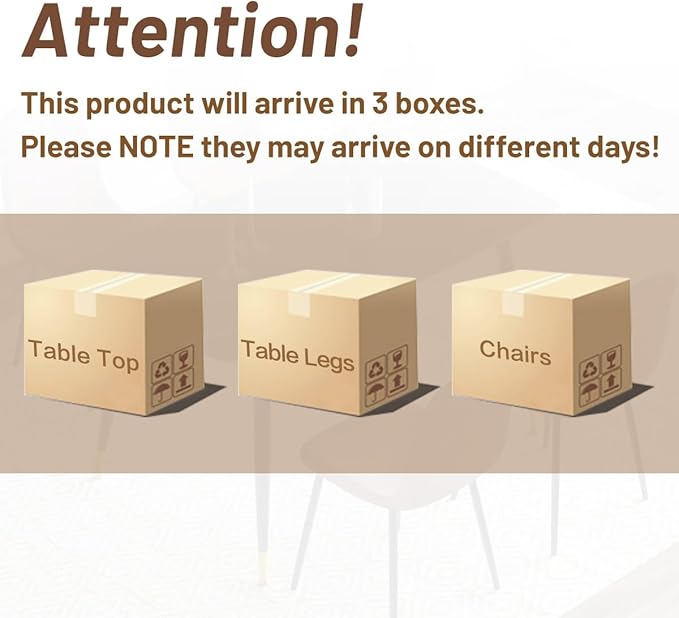 Dinner Table Set for 6, Sintered Stone Kitchen Table Top and Modern Chairs Set of 6 for Kitchen Dining Room