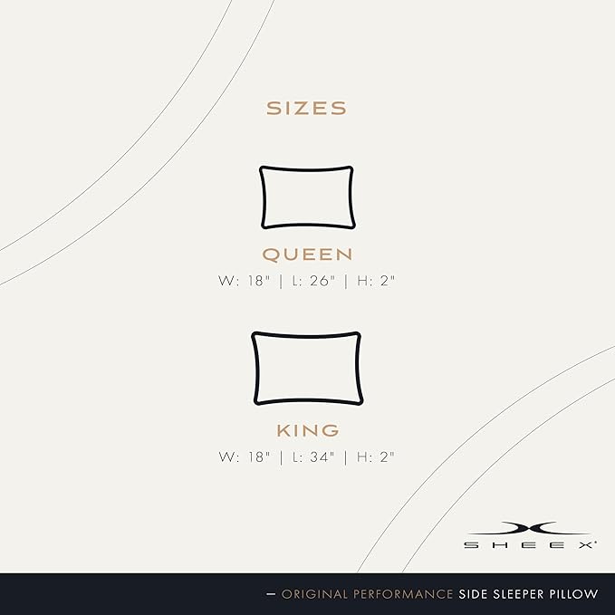 SHEEX Original Performance Down-Alternative Side Sleeper Pillow, Cooling Pillow with Support, King