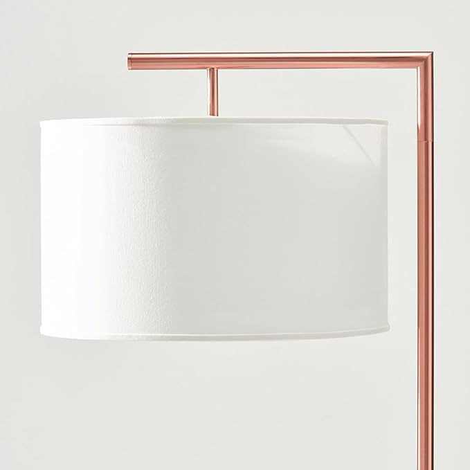 Brightech Montage Modern Floor lamp, LED Floor Lamp for Living Rooms & Offices - Tall Standing Lamp for Bedroom Reading - Corner Pole Lamp for Contemporary Home Decor - Rose Gold