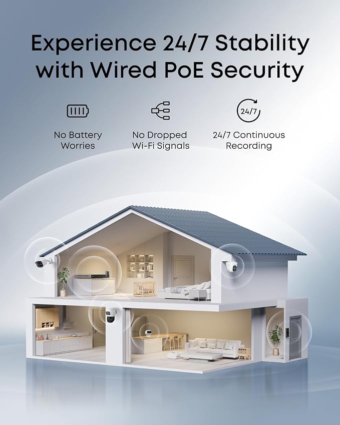 eufy PoE NVR Security Camera System S4, 24/7 Recording,Up to 16CH, 2TB HDD, 2 Bullet-PTZ Cams, 2 Bullet Cams, 360° PTZ, AI Auto Framing & Tracking, Smart Video Search, Color Night Vision