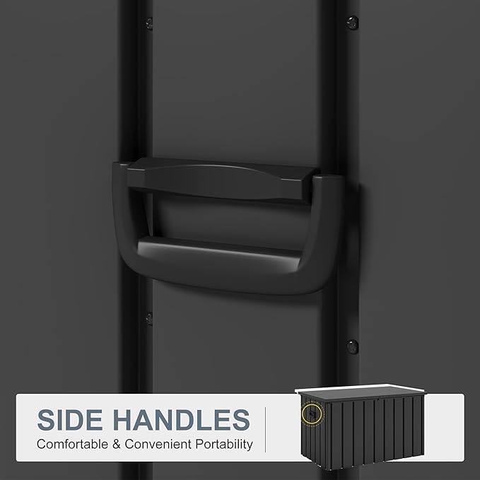 PURPLE LEAF Deck Box 160 Gallon Outdoor Waterproof Lockable Storage Box with Lid Deck Organization for Patio Cushions Side Table Pool Accessories Garden Tools, Gray