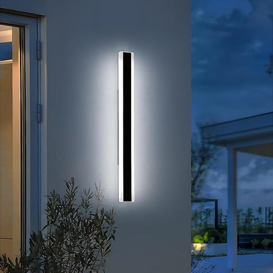 Mikeru 39.3inch Long Led Wall Light, 6000k Cool White Modern Outdoor Wall Light Ip65 Waterproof Black Acrylic Porch Exterior Lighting Fixtures, Exterior Wall Mount Lights for Garage Front Door