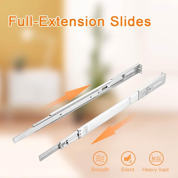 DINDON 2 Tier Pull Out Cabinet Organizer (14" W x 18" D) Slide Out Wood Drawer, Two Tier Sliding Shelf Organization and Storage…