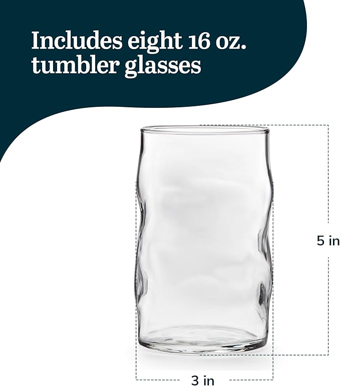 Tumbler Glasses Set: Add texture and dimension to your glassware collection with our tumbler glasses set of 8 – this glassware drinking glasse