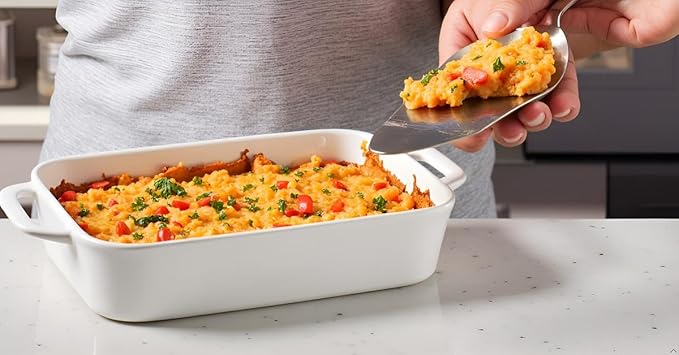 Sweejar Ceramic Bakeware Set, 9x13 Rectangular Baking Dish for Cooking, Kitchen, Cake Dinner, Banquet and Daily Use, Casserole Dishes for Oven Porcelain Baking Pans（Beige)