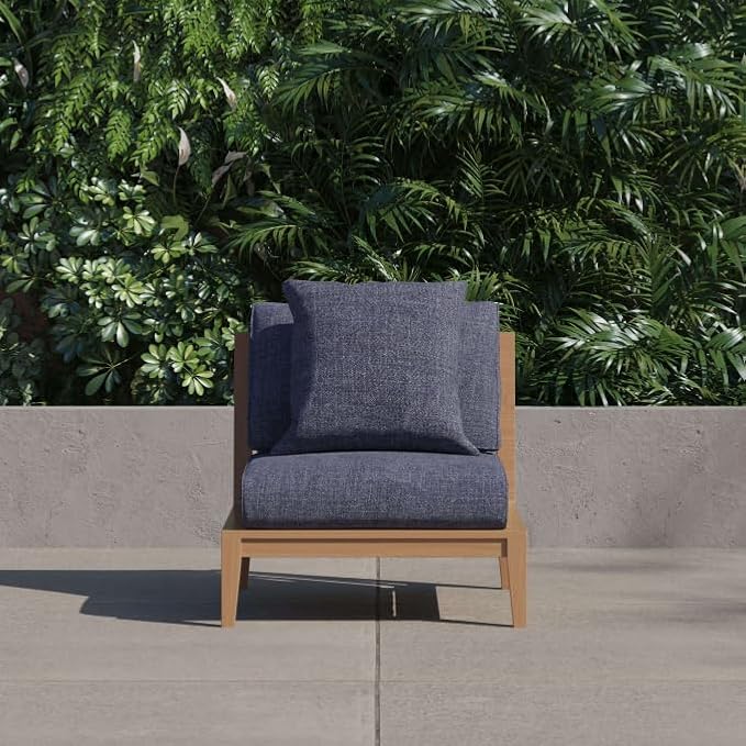 Outer Outdoor Throw Pillow with OuterWeave Performance Fabric, Decorative Outdoor Pillow for Patio & Outdoor Furniture, Includes Machine Washable Pillow Cover and Insert - Deep Sea Navy, 20"x20"