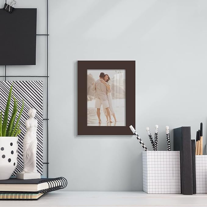 Renditions Gallery 3.5x5 inch Picture Frame High-end Modern Style, Made of Solid Wood and High Definition Glass Ready for Wall and Tabletop Photo Display, Brown Frame