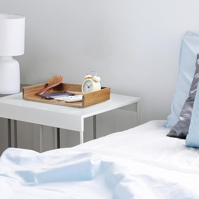 DRASTAR Stackable Paper Tray, Acacia Wooden Letter Tray, Paper Organizer for Desk, File Organizer Document Tray, Paper Holder for Office Desk Accessories