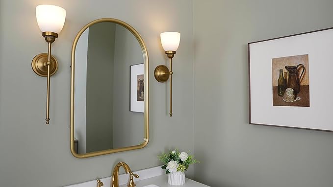 HEQIQEH Vintage Rechargeable Battery Powered Wall Sconces Set of 2, Funnel Flared Glass Shade Dimmable Cordless Wall Mounted Lamp Fixture with Remote Control for Bedroom Bathroom Vanity Stairs