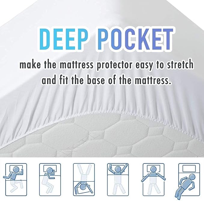 MATBEBY King Size Mattress Pad - Cooling Breathable Mattress Topper, Quilted Fitted Mattress Protector, Pillow Top Mattress Cover with 8-21" Deep Pocket, Soft, Machine Washable, White, 78x80 Inches