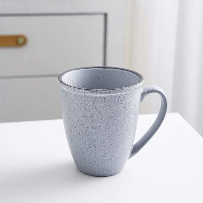 Stone Lain Stoneware Dish Set, 4 Mugs, Tina - Blue and Gray