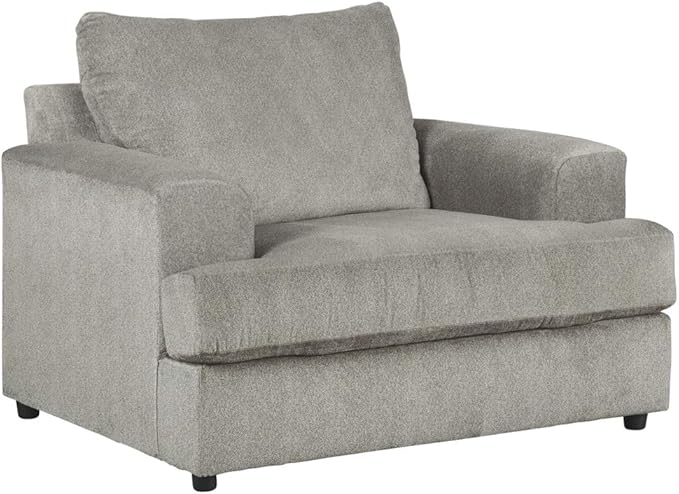Signature Design by Ashley Soletren Contemporary Chenille Chair and a Half, Gray