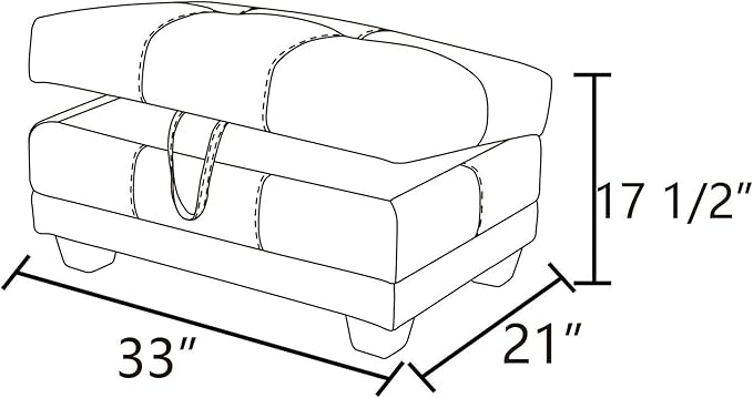 Ottoman Rectangular Storage Ottoman Bench, Faux Leather Footrest, Coffee Table, Stool Footstool with Hinged Lid for Living Room, Bedroom, Entryway, White, 33"x21"x17.5"