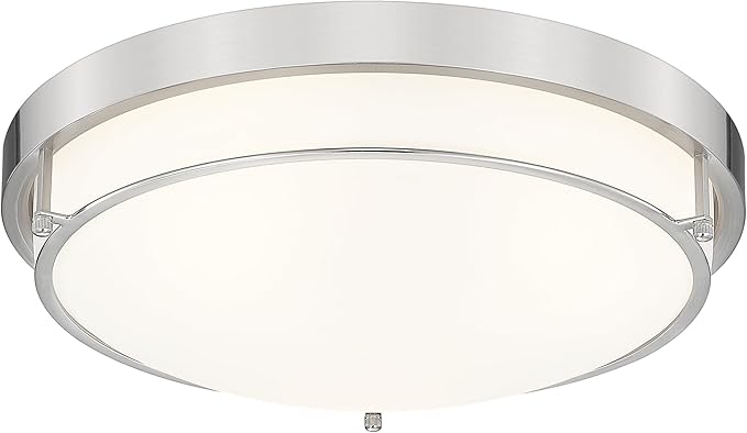 16 inch Close to Ceiling Light Fixtures, Brushed Nickel Farmhouse Ceiling Light with 3 Light for Laundry Kitchen Bedroom Bathroom, CL4822-3W-BN