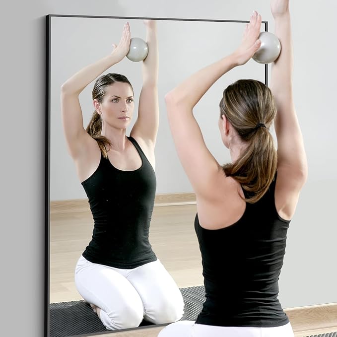 KOCUUY Black Bathroom Mirror, 55x36 Large Wall Mirror with Aluminum Frame, Black Rectangle Mirror Modern Home Decor for Bathroom, Living Room, Farmhouse, Entryway, Hang Horizontal/Vertical