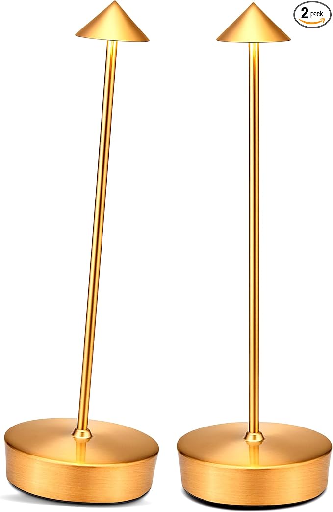 Cordless Led Table Desk Lamp 2 Pack, 7000mAh Battery Outdoor Table Light Waterproof for Restaurant Patio Camping Home Decor, USB-A Output, Brightness Memory, Dimmable