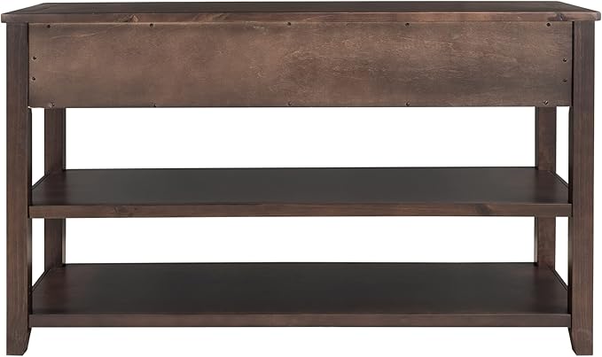 Knocbel Entryway Console Table with 3 Drawers and Open Shelves, Entry Hallway Foyer Sofa Long Table, 220lbs Weight Capacity, 50" L x 16" W x 30" H (Espresso)