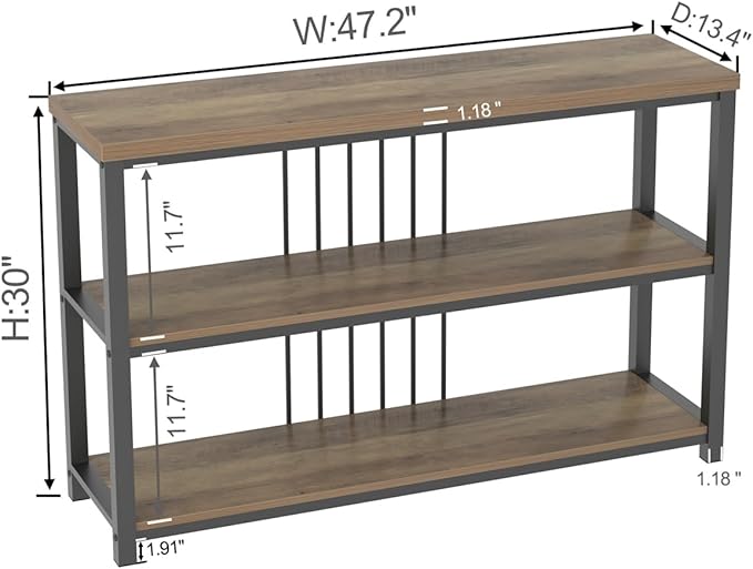 FOLUBAN Sofa Console Table, Modern Entryway/Hallway Table for Living Room, Oak