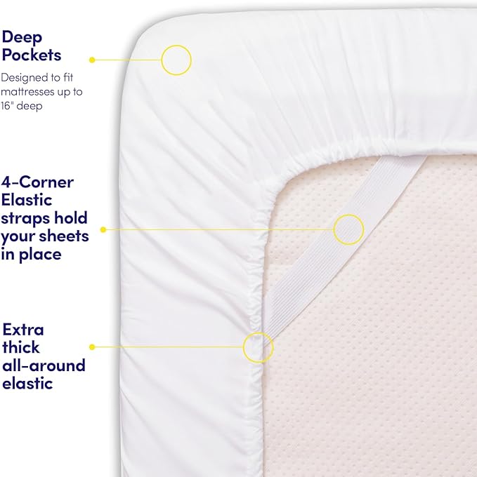 1500 Supreme Collection Twin XL Sheet Sets White - 3 Piece Bed Sheets and Pillowcase Set for Twin XL Mattress - Extra Soft, Elastic Corner Straps, Deep Pocket Sheets, Twin XL White