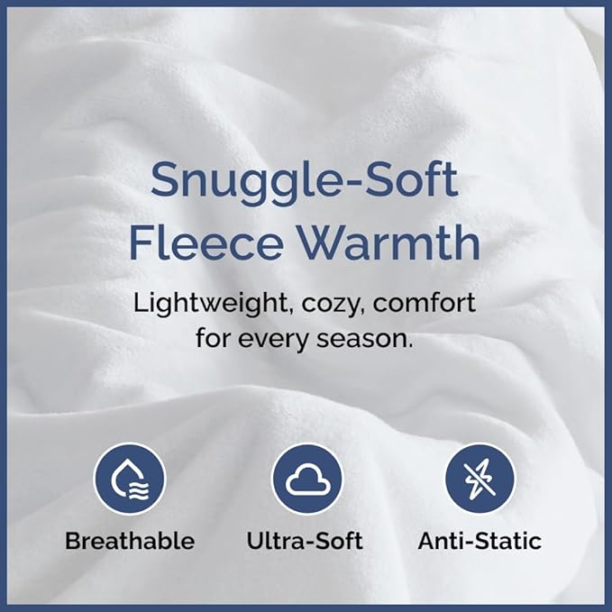Ultra Soft Fleece Blanket Throw Size - Flannel Fleece Luxury Throw Blanket - Lightweight for Couch Bed Chair - Thick, Warm and Breathable - All Season Cozy Anti-Static Microplush Bedding, White