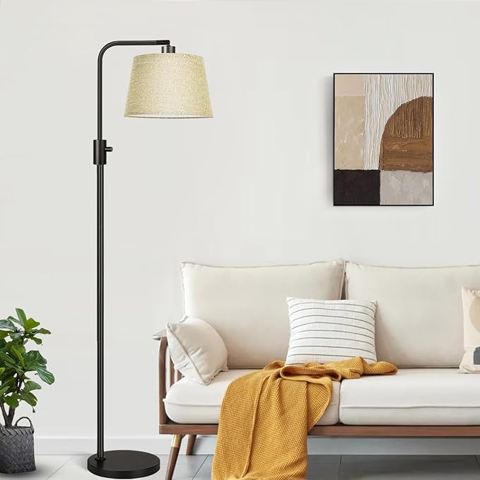 Nintiue Dimmable Floor Lamp, 1000 LM LED Edison Bulb Included, Arc Floor Lamps for Living Room Modern Standing Lamp Tall Lamps for Living Room Bedroom-Champagne