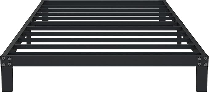 7 Inch Twin Bed Frames Heavy Duty Low Profile Metal Platform No Box Spring Needed Mattress Foundation, Easy to Assembly, Noise Free, Black