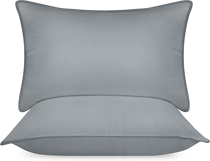 Utopia Bedding Bed Pillows for Sleeping (Grey), Standard Size, Set of 2, Hotel Pillow, Cooling Pillows for Side, Back or Stomach Sleepers