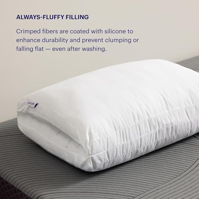 Purple TwinCloud Pillow | Adjustable Support for Soft or Firm Support, Perfect Side Sleeper Pillow, White