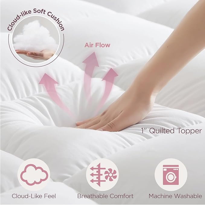 Queen Air Mattress with Built-in Pump & Luxury Quilted Topper (Washable&Detachable), 20" Raised Comfort, 800lb Support, 4.5 Min Fast Inflate, Blow up Mattress for Guest Camping & Home