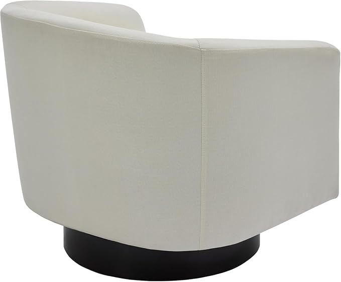 UIXE Swivel Barrel Accent Chairs Set of 2, Fabric Round Club Arm Chair Upholstered Living Room Armchair, Modern Single Sofa Seating Bedroom Side Reading Seat for Home Office - Beige