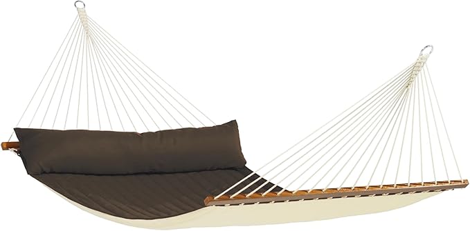 LA SIESTA Alabama Arabica - Weather-Resistant Quilted Spreader Bar Hammock Size King