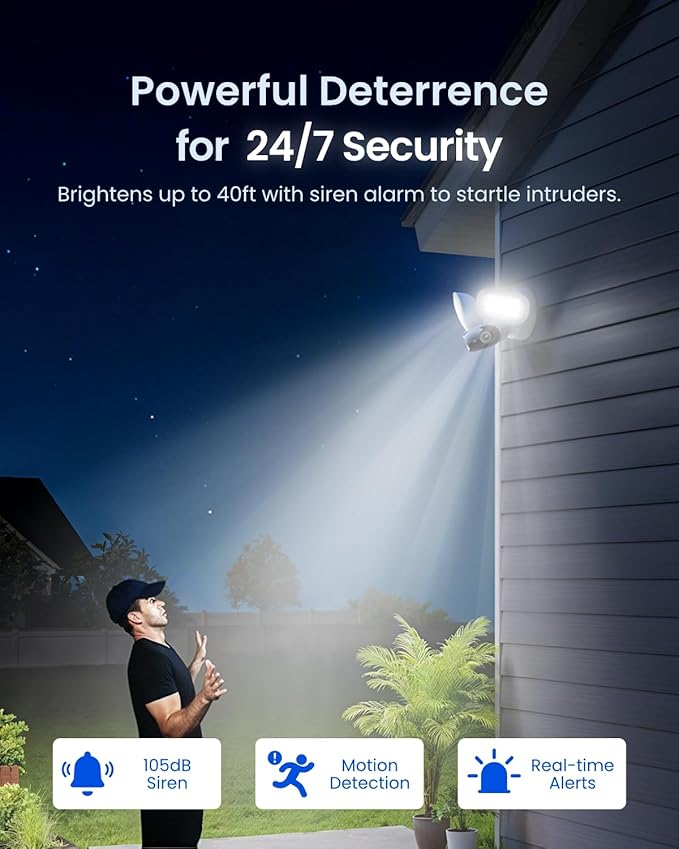 REOLINK Elite Floodlight WiFi, 4K 8MP 180° Panoramic Wired Floodlight Camera, Adjustable 3000 Lumens, Local AI Video Search, Dual-Band Wi-Fi 6, 24/7 Recording, No Monthly Fees, 100~200V AC Hardwired