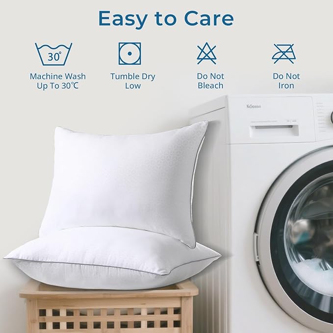 Sasttie Pillows Standard Size Set of 4, Full Size Bed Pillows for Side, Back, and Stomach Sleepers - Oeko-Tex Certified Down Alternative Plump Filling - Hotel Quality and Machine Washable, 4 Pack