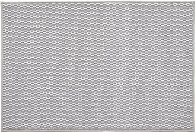 Bathroom Rugs Non Slip Washable, Super Absorbent Thin Bath Mat Quick Dry Low Pile Bathroom Rug, Light Grey 24"x36"