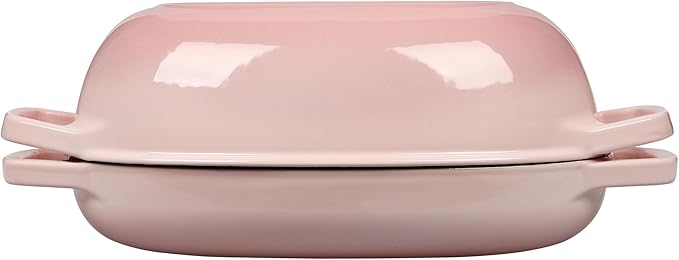 Enameled Cast Iron Dutch Oven Pot with Lid, Oval Dutch Oven for Bread Baking, Bread Oven for Homemade Sourdough Bread Baking, 5qt, Pink