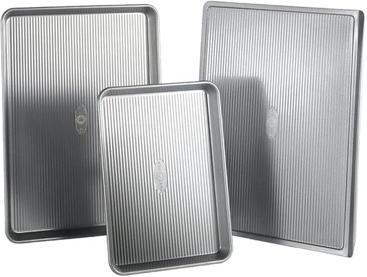 USA Pan 3-Piece Warp Resistant Non-Stick Aluminized Steel Bakeware Set