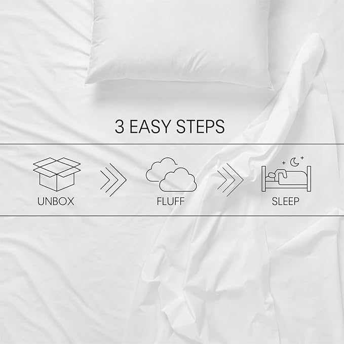 Calvin Klein Geometric Print 20" x 36" King Size Set of 2 Bed Pillows for Sleeping, White