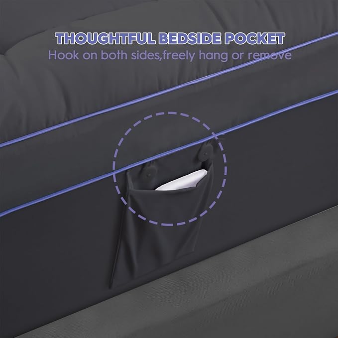 ABENE 3 Inch Dual Layer King Memory Foam Mattress Topper, 2 Inch Memory Foam Plus 1 Inch Down Alternative Pillowtop Mattress Pad with Deep Pocket, Soft Support for Pressure Relief, Gray