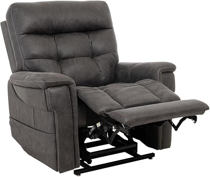 VivaLift! Radiance Power Recliner Lift Chair by PrideMobility, with 3 Heat Pads Heat System (Canyon Steel, Small with Inside Delivery & Setup)