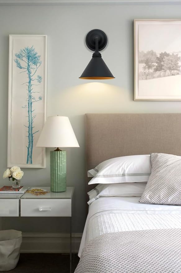 HEQIQEH Modern Battery Operated Wall Sconces Set of 2 with Metal Lamp Shade, 13 RGB Color Changing Dimmable Battery Wall Mounted Lamps with Remote Control for Bedroom, Galleries, Hallway, Hotels