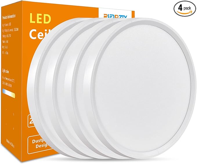 Led Flush Mount Ceiling Light,16 Inch 32w 3480lm,3000k/4000k/6000k 3CCT Selectable, Round Modern Flat Panel Super Slim Led Ceiling Light,for Living Dining Kitchen Bedroom Room (4Pack-White)