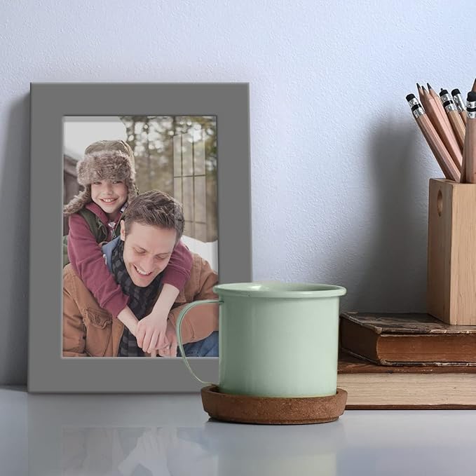 Renditions Gallery 4x6 inch Picture Frame High-end Modern Style, Made of Solid Wood and High Definition Glass Ready for Wall and Tabletop Photo Display, Gray Frame