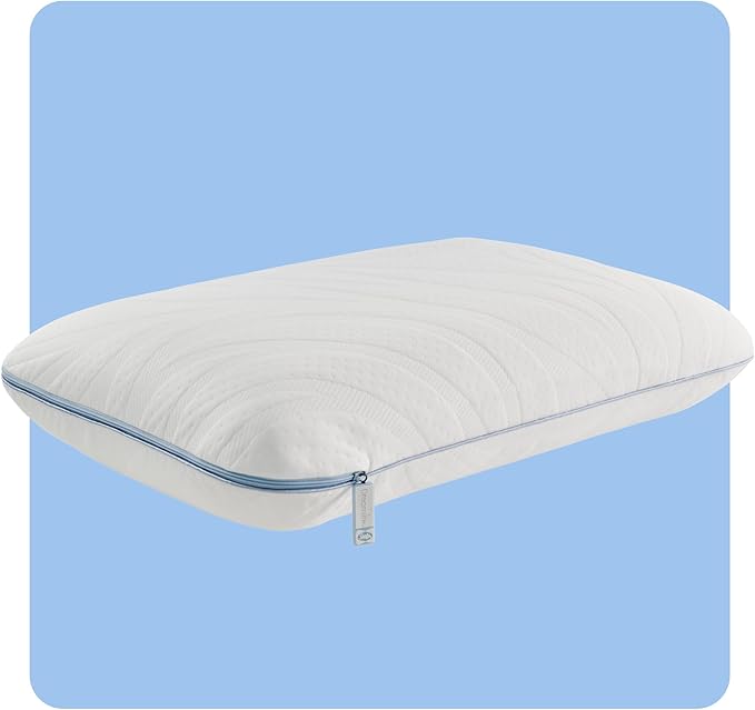 SEALY Dreamlife Queen Size Memory Foam Cooling Surface Guard Technology, Removable Machine-Washable Cover, 1 Year Warranty, White Pillow