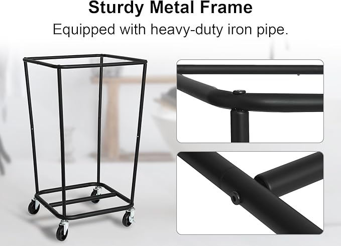 StorageWorks 160L Laundry Basket with Wheels, Large Rolling Hampers for Clothing Organizer, Dirty Clothes Basket for Hotel, Home, Closet, Dorm, Green