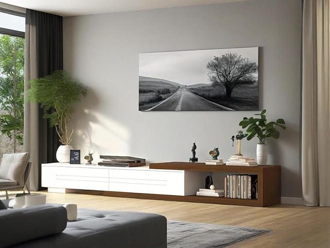 82-115" W Extendable TV Stand for TVs up to 120", Wood Modern Entertainment Center with 2 Large Drawers, Media Console Table for Living Room, White