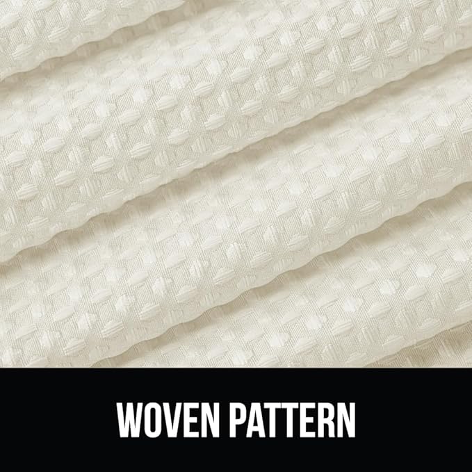 GORILLA GRIP Waffle Shower Curtain, Thick Weighted Fabric, 72x78, Wrinkle and Rust Resistant, Hotel Quality Design, Heavy Duty Long Curtains for Bathroom Showers, Bath Tubs, Machine Wash Ivory Cream