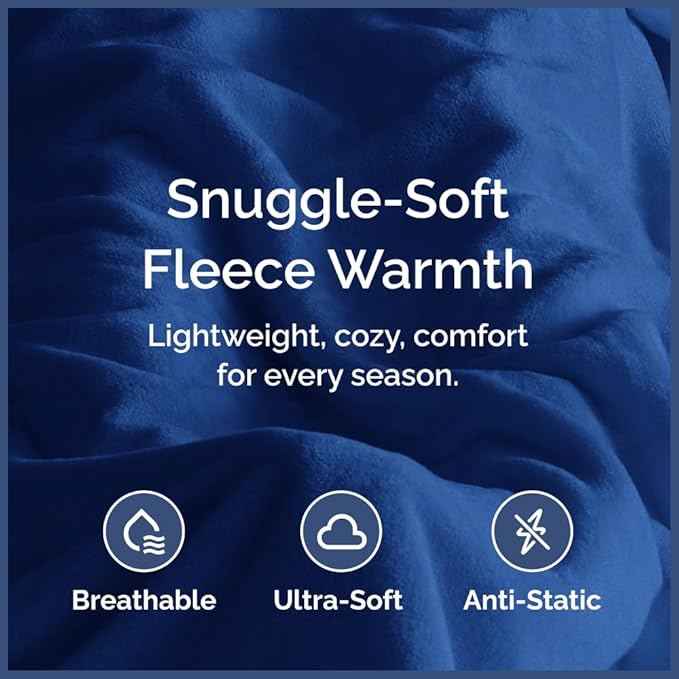 Ultra Soft Fleece Blanket Throw Size - Flannel Fleece Luxury Throw Blanket - Lightweight for Couch Bed Chair - Thick, Warm & Breathable - All Season Cozy Anti-Static Microplush Bedding, Royal Blue